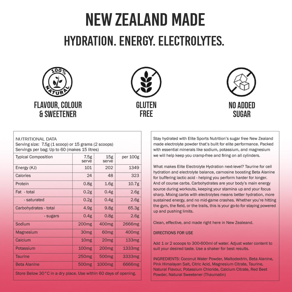 Elite Electrolyte Hydration, Pink Lemonade 450g